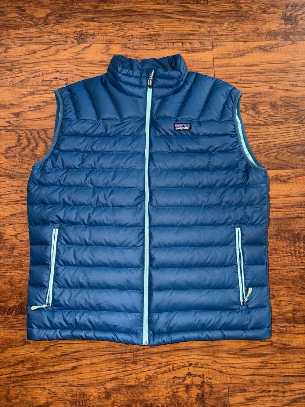 Patagonia Men's Down Sweater Vest Blue Full Zip